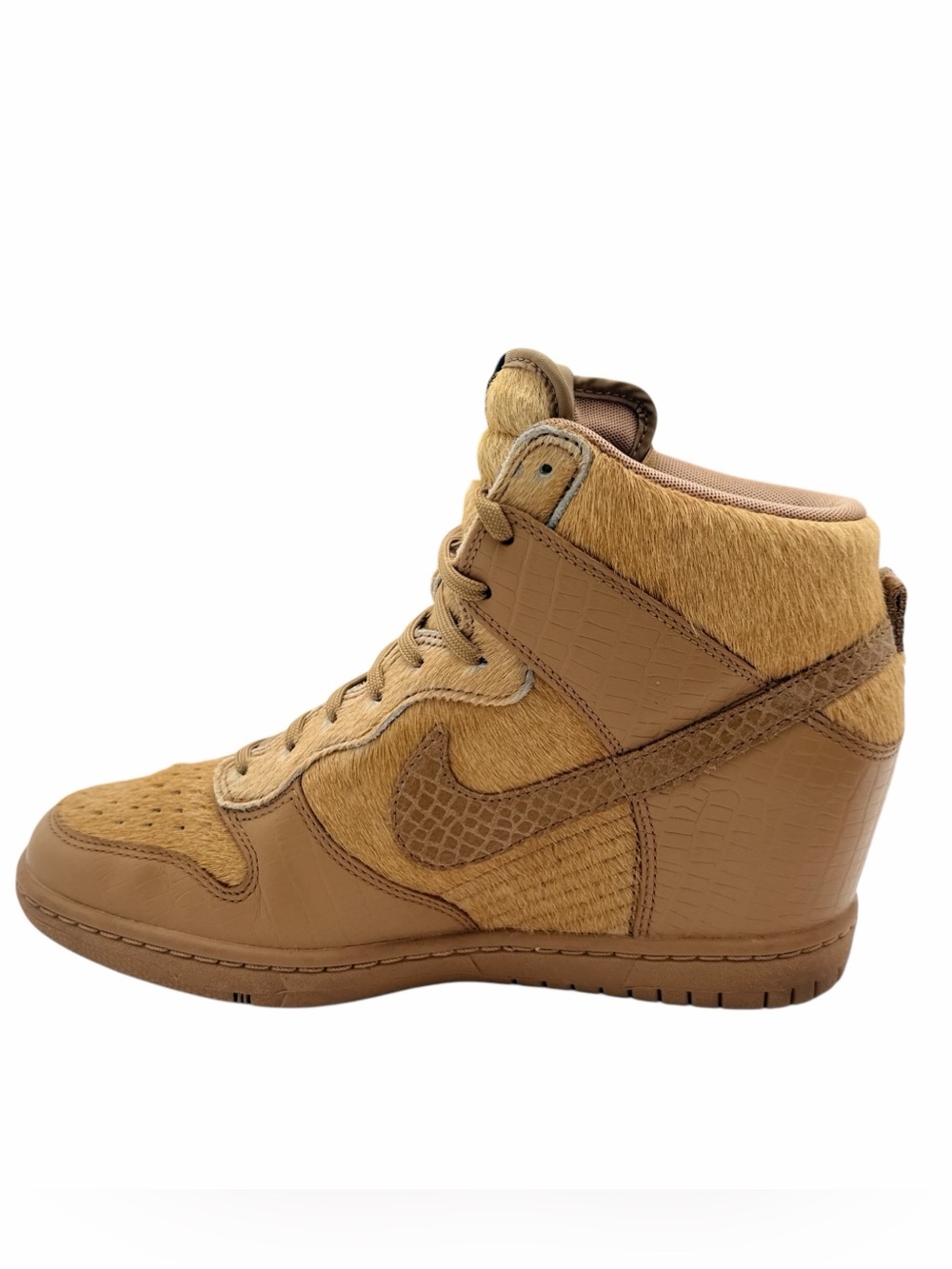 Nike x Undercover Dunk Sky Hi SP Wedge Pony Hair Tan/Brown Women’s US Size 10 - Picture 7 of 16